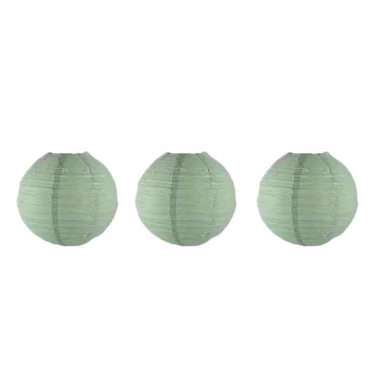 Wedding Event Supply - 3Pcs Round Hanging Sage Green Paper