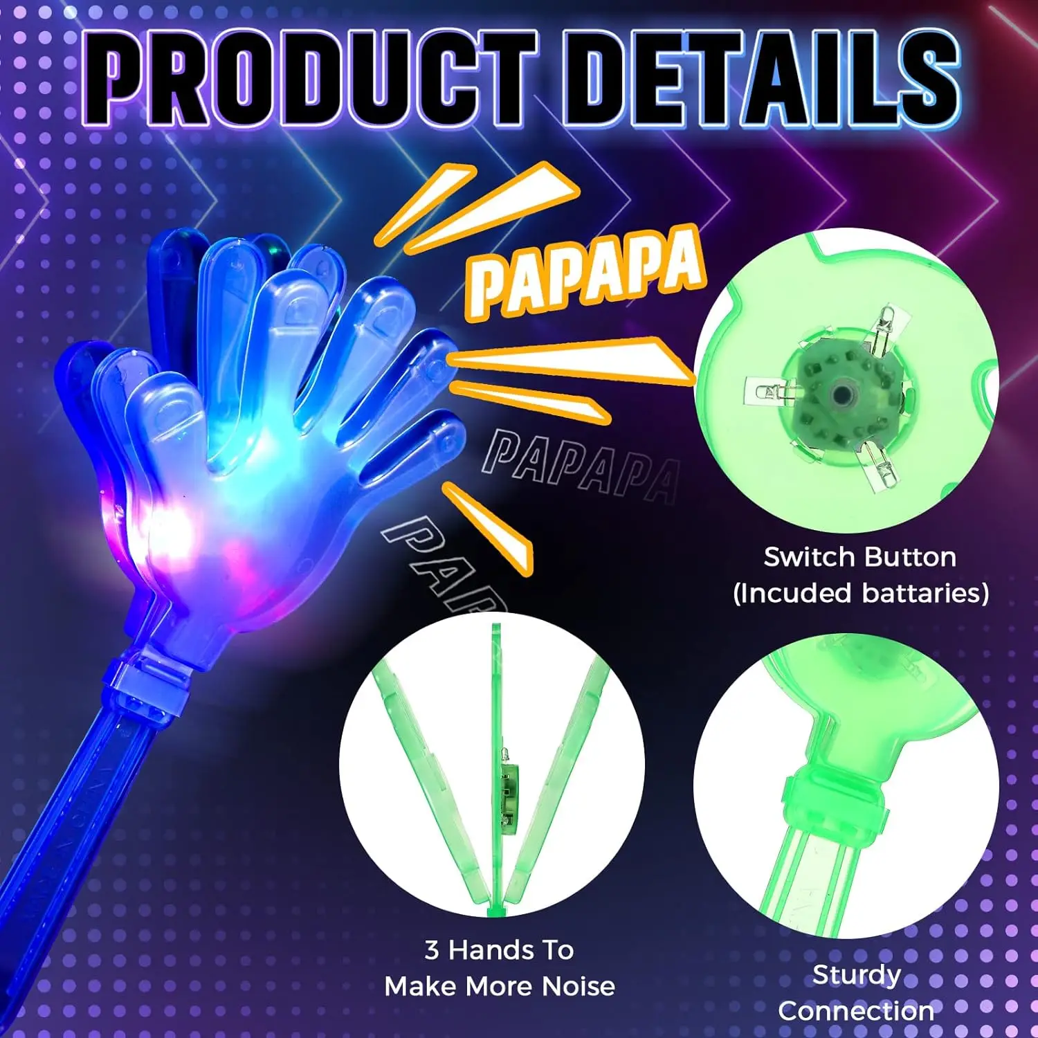 12pcs Hand Clappers Light up L - Wedding Event Supply review and price