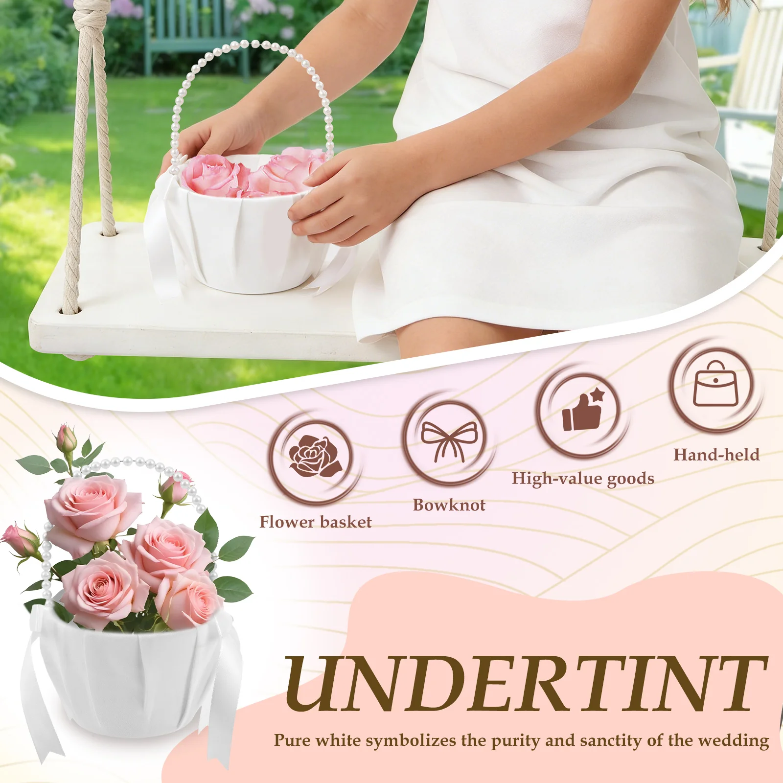 2Pcs Wedding Flower Girl Baske - Wedding Ceremony Supply review and price