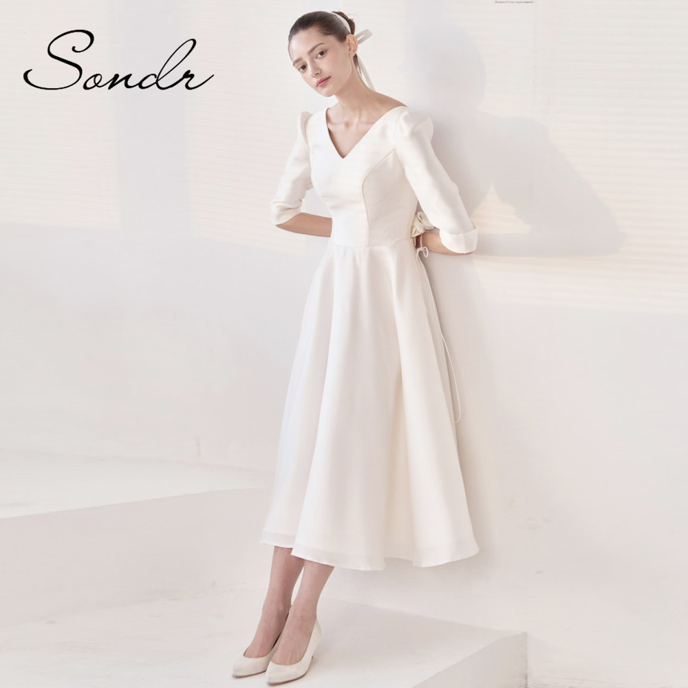 Sondr V-Neck Satin Half Sleeve - Wedding Qq review and price